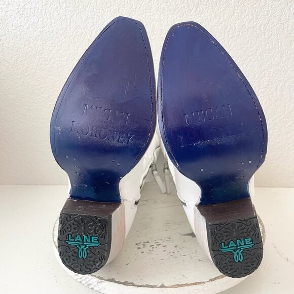 Lane MEGAN MORONEY Cowboy Boots Smokeshow Womens 9.5 White Western Cowgirl Tall - Picture 10 of 13